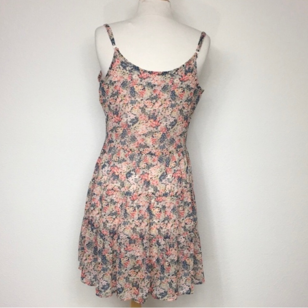 American Rag Blush Multi Floral Lace Detail Tiered Mini Dress Size Small Girly - Picture 3 of 16